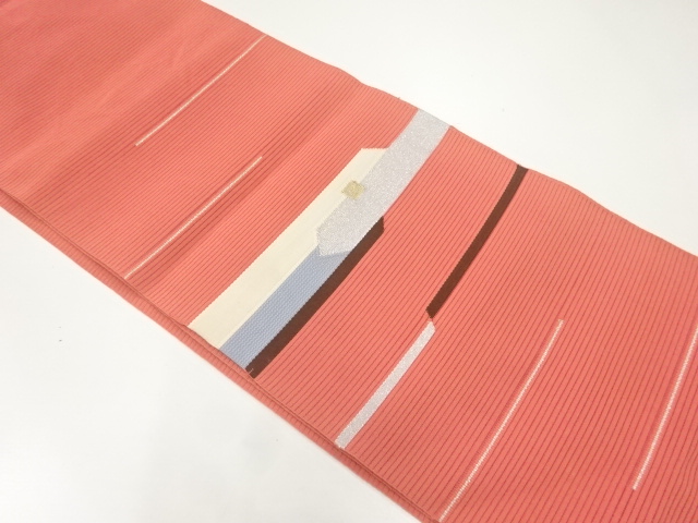 絽変わり横段模様織出し名古屋帯